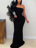 One-Shoulder Ruffled Mermaid Evening Maxi Dress test