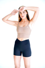 I Am Confident Beige Cropped Tank