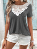 Ivy Lane Spliced Lace Contrast Short Sleeve Top test