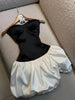 Two-Tone Strapless Bubble Hem Mini Dress test