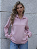 Full Size Ribbed Quarter Zip Long Sleeve Sweatshirt test