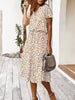 Animal Print Drawstring Waist Midi Dress test