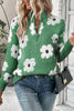 Flower Half Zip Long Sleeve Sweater test