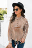 Striped Half-Button Dropped Shoulder Hoodie test