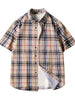 Men's Plus Size Classic Plaid Short Sleeve Shirt test