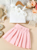 Children's Floral Applique Tank Top & Pleated Skirt Set test
