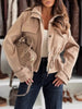 Drawstring Button-Up Casual Jacket test
