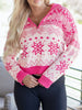Christmas Snowflake Quarter Zip Collard Sweater test