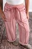 Gingham High-Waisted Drawstring Wide-Leg Pants test