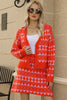 Geometric Dropped Shoulder Cardigan and Knit Skirt Set test