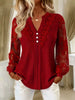 Lace Long Sleeve Notched Blouse test