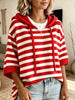 Full Size Drawstring Striped Hooded Sweater Plus Size test