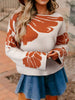Flower Pattern Wide Sleeve Baggy Sweater test