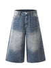 Men's Vintage Washed Wide Leg Denim Shorts test
