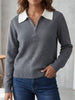 Contrast Collar Quarter Zip Sweater test
