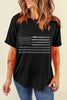 Rhinestone US Flag Round Neck Short Sleeve T-Shirt test