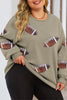 Plus Size Sequin Football Dropped Shoulder Sweatshirt test