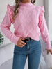 Mock Neck Ruffle Trim Long Sleeve Sweater test