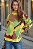 Contrast Round Neck Long Sleeve Sweater test