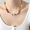 Tiger's Eye Freshwater Pearl 18K Gold-Plated Bead Necklace test