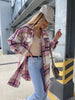 Plaid Collared Neck Longline Shirt test