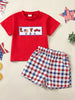 Children's Patriotic USA Embroidered Short Sleeve T-Shirt & Shorts Set test