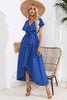 Tied Front Ruffled Short Sleeve Midi Dress test