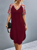 Printed V-Neck Short Sleeve Dress test