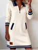Full Size Zip-Up Polo Collar Knit Dress Plus Size test
