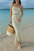 Contrast Striped Tube Top and Skirt Sweater Set test