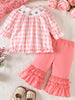 Children's Plaid Smocked Long Sleeve Top and Pants Set test