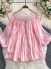 Rhinestone Mesh Panel Blouse