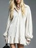 Full Size Velvet Ruffled Hem Long Sleeve Dress Plus Size test
