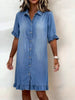 Full Size Ruffled Hem Denim Shirt Dress Plus Size test