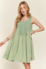 ADORA Decorative Button Sleeveless Babydoll Dress test