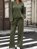 Half Zip Sweatshirt and Wide-Leg Pants Set test
