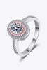 1 Carat Moissanite 925 Sterling Silver Halo Ring test