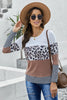 Waffle-Knit Leopard Round Neck Long Sleeve T-Shirt test