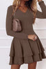 Layered Long Sleeve V-Neck Mini Dress test