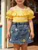 Children's Ruffle Top and Floral Denim Skirt Set test