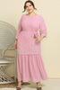Plus Size Spliced Lace Tassel Belted Dress test