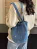 Floral Embroidered Denim Handbag test