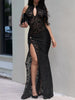 Lace Keyhole High-Slit Maxi Dress test