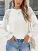 Lace Detail Round Neck Lantern Sleeve Top test