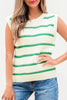 Striped Round Neck Sweater Vest test