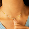 Inlaid Zircon 18K Gold-Plated Cross Bead Necklace test