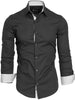 Men's Slim Fit Contrast Trim Long Sleeve Shirt test