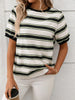 Striped Short Sleeve Crew Neck T-Shirt test