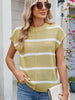 Exposed Seam Striped Round Neck Knit Top test