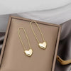 18K Gold-Plated Heart Charm Safety Pin Earrings test